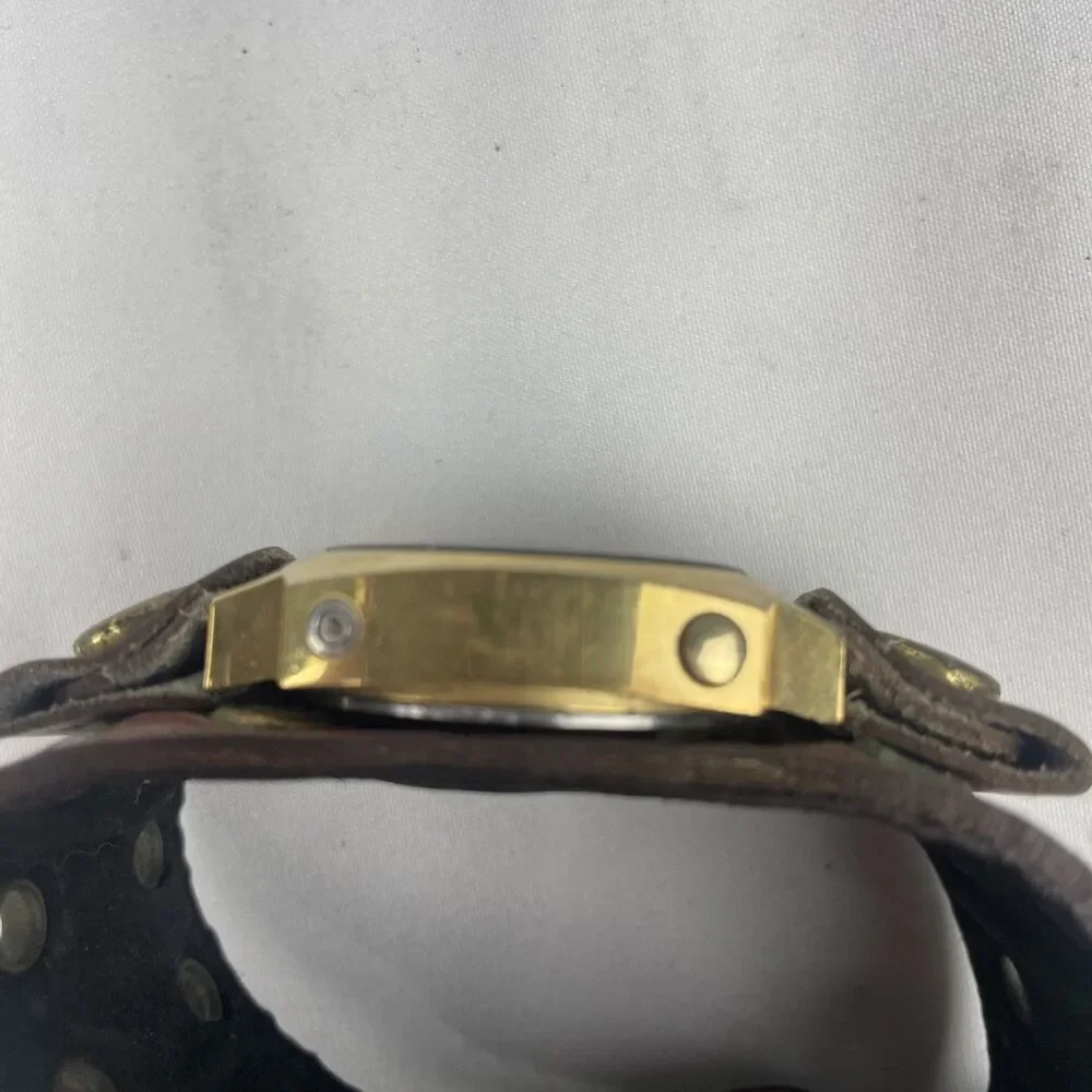 Texas Instruments Model 401 Men's LED Watch Leather Belt Strap ~ Parts / Repair